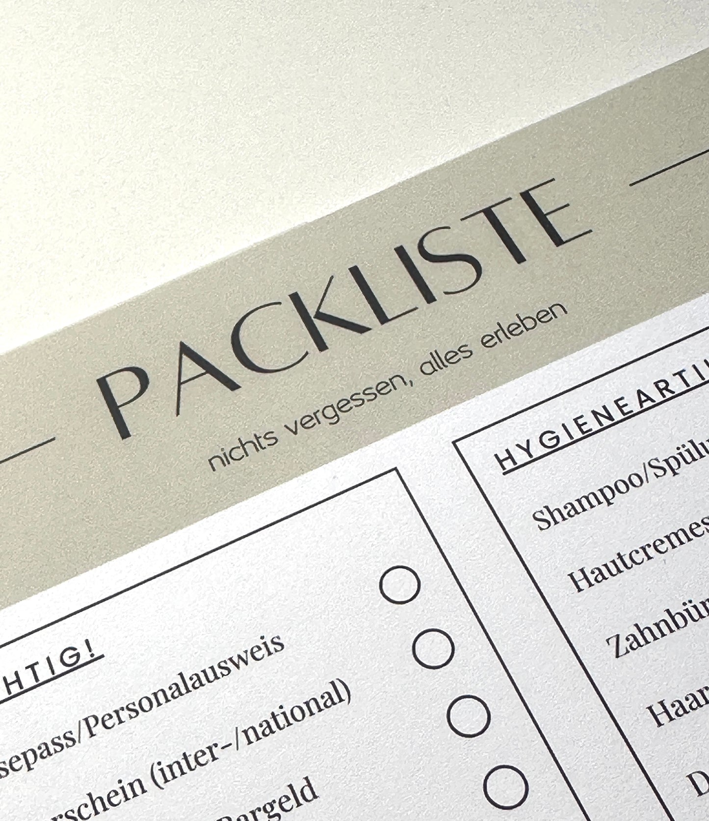Notizblock „PACKLISTE“
